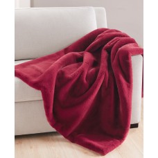 Charter Club Plush Faux Fur Throw, 50″ X 60″,Pomegranate