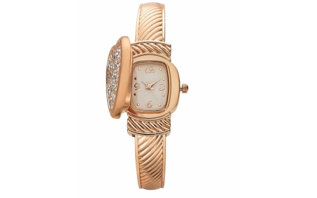  Rose Gold Color Cuff Watch- Flip Top Watch (Pink)