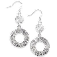 Charter Club Silver-Tone Open Circle Drop Earring, Gray