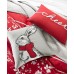  Winter Rabbit Embroidered Applique Decorative Pillow, 16″ x 16″