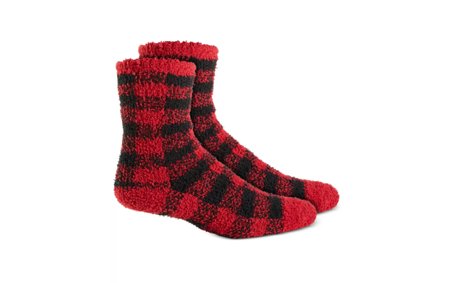  Women’s Butter Socks, Red Black, One Size
