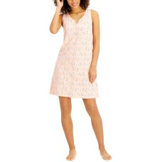 Charter Club Womens Lace-Trim Cotton Nightgown, Orange Paisley, X-Small