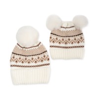 Charter Club Women’s Mommy & Me Fair Isle Beanies Set, Ivory