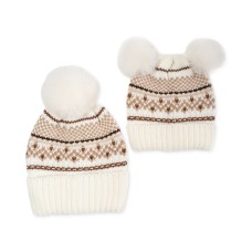 Charter Club Women’s Mommy & Me Fair Isle Beanies Set, Ivory
