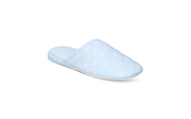  Women’s Quilted Paisley Floral Slippers, Blue Paisley, Medium
