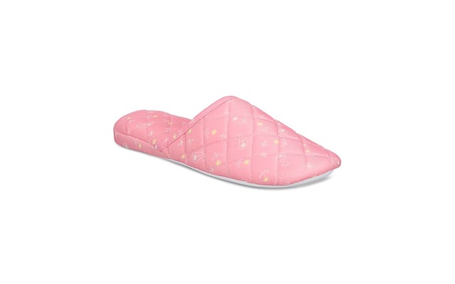  Women’s Quilted Paisley Floral Slippers, Pink Paisley, Small