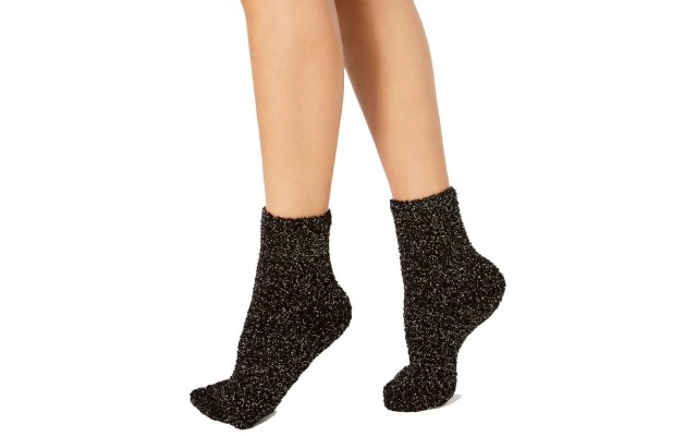  Women’s Striped Super Soft Butter Crew Socks, Black, 9-11