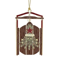 ChemArt  Sled Ornament, Brown