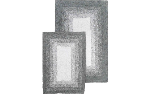  Merchandising Whitney Reversible 2 Piece Bath Rug Set-Hi Rise Grey, 21″ x 34″ & 17″ x 24″