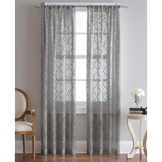 CHF Lyric Ogee 50″ x 63″ Rod Pocket Window Panel, Gray
