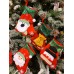 , Set of 4, 3D Christmas Theme Stockings Gift & Candy Bag & Tableware Holder Ornament Animated Santa Reindeer Snowman Dog, Tinsel, Set of 4