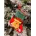 , Set of 4, 3D Christmas Theme Stockings Gift & Candy Bag & Tableware Holder Ornament Animated Santa Reindeer Snowman Dog, Tinsel, Set of 4