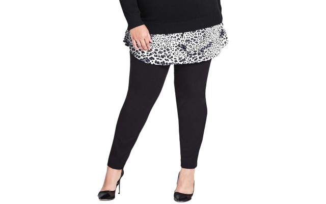  Womens Plus Size Trendy Skinny Pants (Black, 18W)