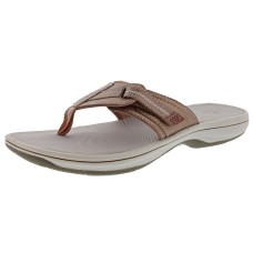 Clarks Women s Brinkley Jazz Flip Flop 9M, Rose, Gold