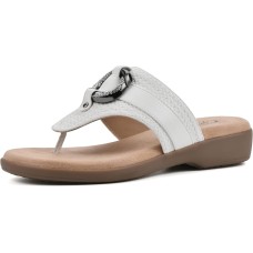Cliffs by White Mountain Women’s Benedict Thong Comfort Sandal, White, 10M