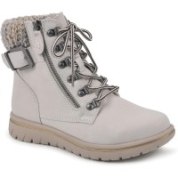 Cliffs by White Mountain Women’s Hearty Cushioned Lace-Up City Hiker Ankle Boot, Winter White, 8