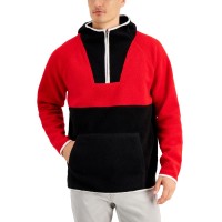 Club Room Men’s Colorblocked Anorak Sweaters, Red, Large