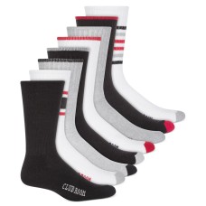 Club Room Mens 8 Pack Cushioned Crew Socks, Multi, Shoe size 7-12
