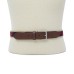  Men’s Canvas Ribbon Overlay Belt with Faux-Leather Trim, Navy, M