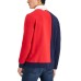  Men’s Colorblocked Rugby Shirt, Red, S