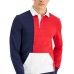 Men’s Colorblocked Rugby Shirt, Red, S