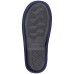  Mens Faux Fur Lined Embroidered Slide Slippers, Navy, Small