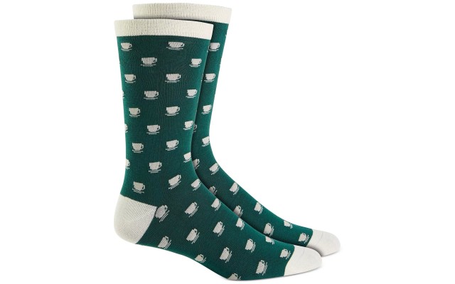  Mens Holiday Coffee Cup Socks, Green