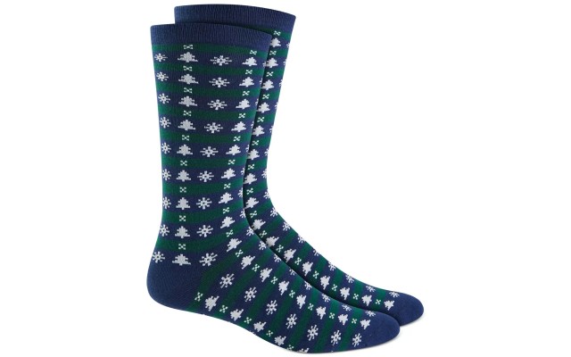  Mens Holiday Socks, Navy, One Size