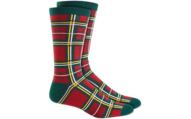  Mens Holiday Socks, Red/Green, One Size