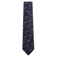 Club Room Men’s Holiday Truck with Tree Stripe Silk Tie (Navy)
