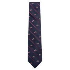 Club Room Men’s Holiday Truck with Tree Stripe Silk Tie (Navy)