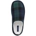  Men’s Jake Plaid Slip On Slippers, Blue/Green, Small