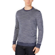 Club Room Men’s Low Tide Striped Sweater (Navy Stone Heather, XXL)