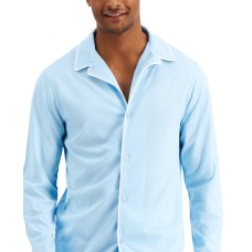 Club Room Mens Piped Pajama Shirts