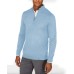  Men’s Quarter-Zip Merino Wool Blend Sweater, Pale Ink, XX-Large