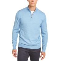 Club Room Men’s Quarter-Zip Merino Wool Blend Sweater, Pale Ink, XX-Large