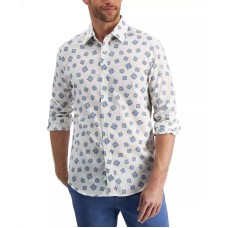 Club Room Men’s Rolo Paisley-Print Shirt, White/S