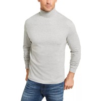 Club Room Mens Solid Turtleneck Shirts, Grey Heather, Medium