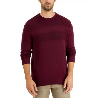 Club Room Men’s Textured Cotton Sweater, Red Plum, Medium