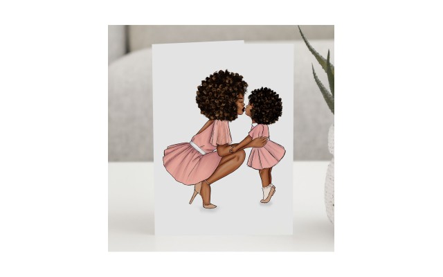 Coco Michele Mom & Daughter Greeting Card, Pink, 4.25″ x 5.5″