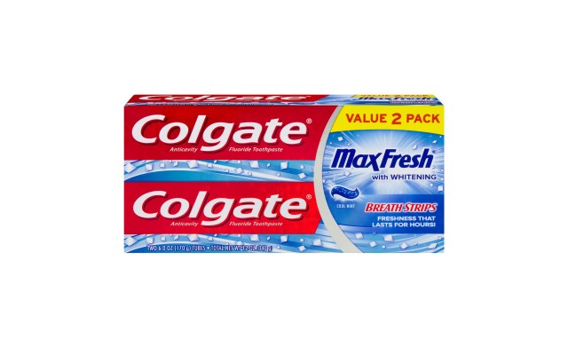  Max Fresh Toothpaste with Mini Breath Strips – Cool Mint – 2 Pack/12oz