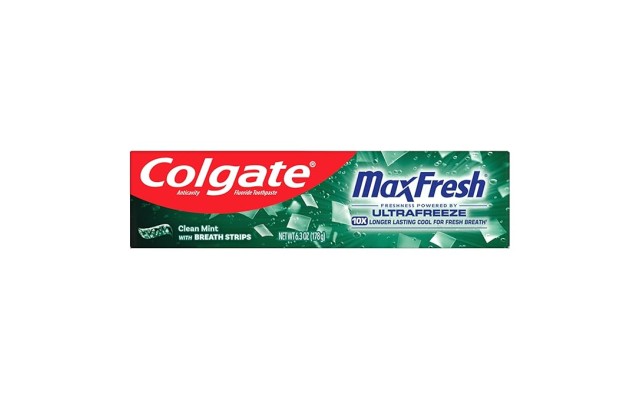  Max Fresh with Whitening Toothpaste with Mini Breath Strips, Clean Mint Toothpaste for Bad Breath, 6.3 Oz Tube. 1 Pack