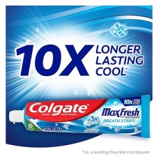 Colgate Max Fresh with Whitening Breath Strips, Cool Mint, 1-Pack 7.3 Ounces