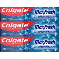 Colgate Max Fresh with Whitening Breath Strips, Cool Mint, 3-Pack 7.3 Ounces
