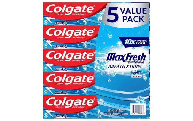  Max Fresh with Whitening Breath Strips, Cool Mint, 5-Pack 7.3 Ounces