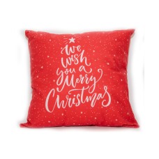 Collection 18 Merry Christmas Decorative Pillow, 18″ X 18″ – Red
