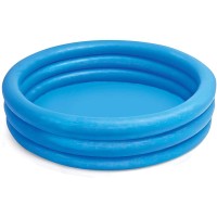 Colorful Inflatable Plastic 3 Ring Swimming Pool for Birthday Parties of Kids, Boys & Girls, Blow Up Kiddie Water & Ball Pools for Indoor & Outdoor Pool, Swimming and Play Parties for Kids in Various Sizes, Blue - 66in