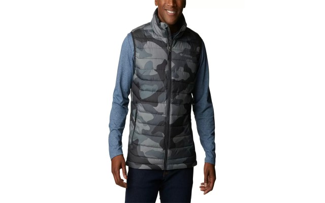  Men’s Powder Lite Vest, Black Mod Camo Print, Large