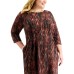  Womens Plus Size Printed Sheath Dress, Rustcopper/20W
