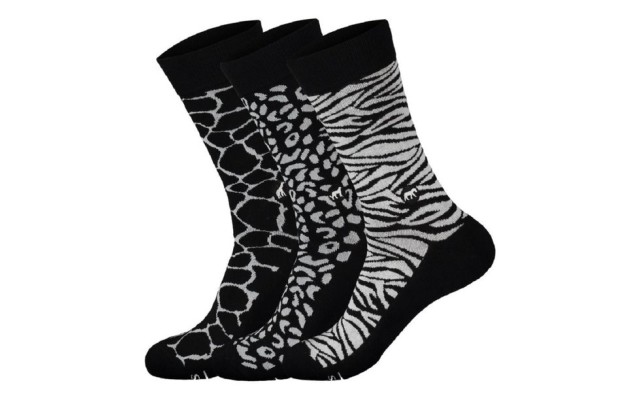  Unisex Protect Wild Animals Socks 3 Pairs (Multi)